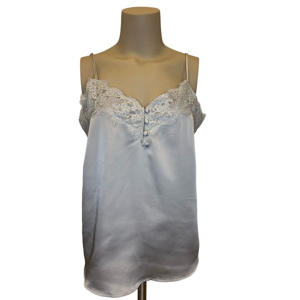 Abercrombie & Fitch Women's gray lace silk tank - Size M